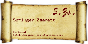 Springer Zsanett névjegykártya